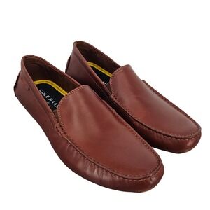 Cole Haan Mens Grand+ Venetian Driver Woodbury Brown Leather Loafers C38825 10.5